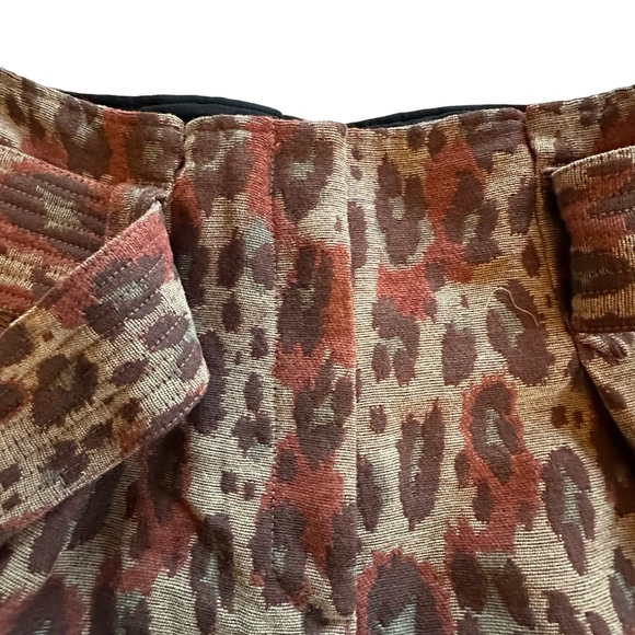 Sezane NWT Jacquard Leopard Bordeaux Print High Rise Shorts Size 2 US 34 UK - Picture 7 of 15